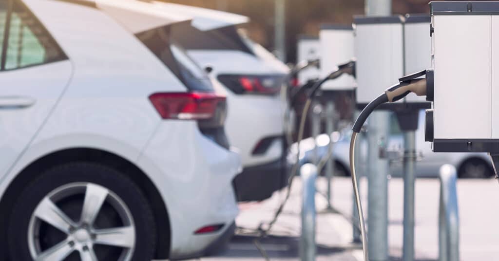 electric vehicle charging at station evoking EV reimbursement