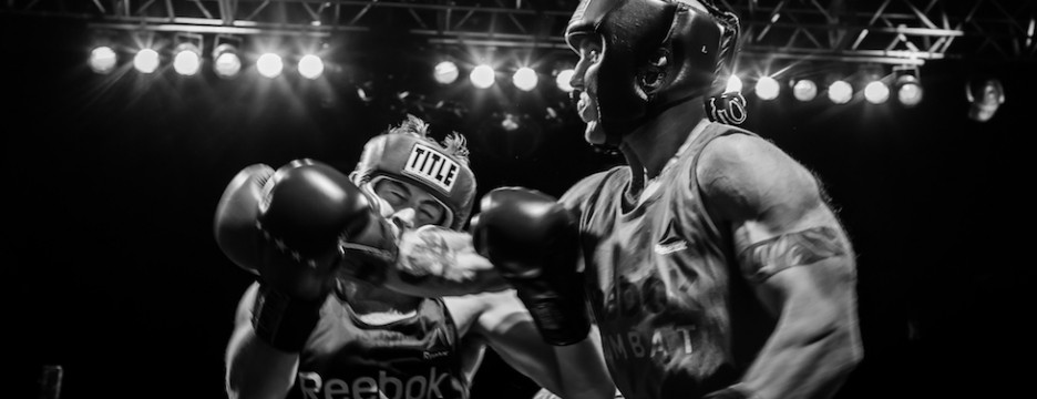 Two boxers fighting