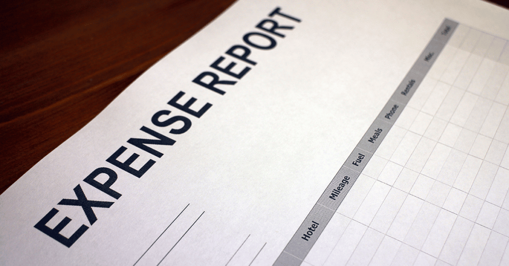stock photo of an expense report evoking employer mileage reimbursement