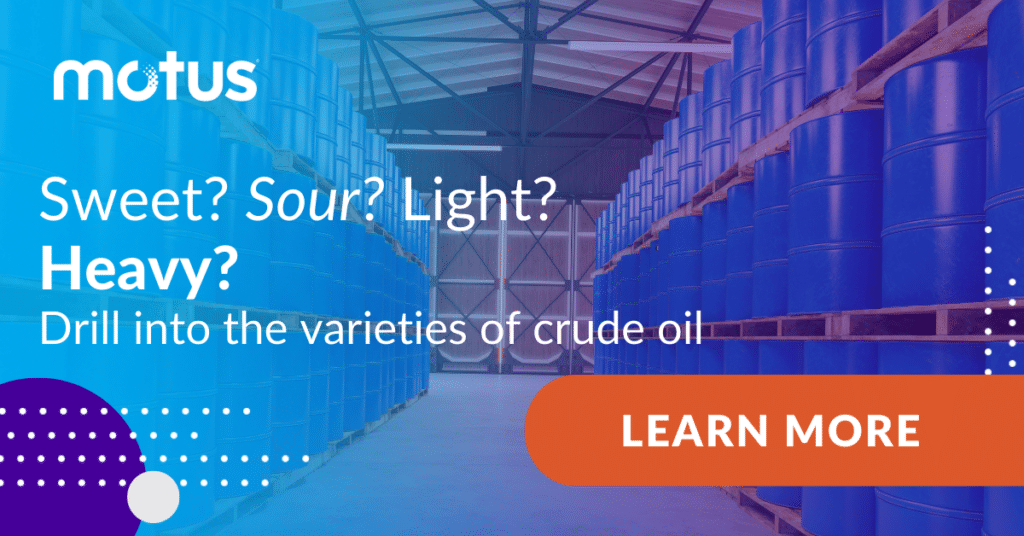 Graphic stating "Sweet? Sour? Light? Heavy? Drill into the varieties of crude oil" with button to learn more, paralleling how is gasoline made