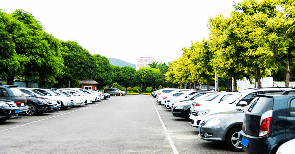 image of company parking lot evoking scalable vehicle program